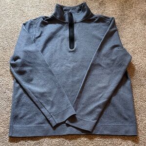 Banana Republic Men's Charcoal/ Blue 1/4 Zip-Up Sweater